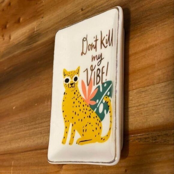 DON'T KILL MY VIBE Small Jewelry Dish Tidbit Tray catchall Valentines Day gift - Picture 3 of 5